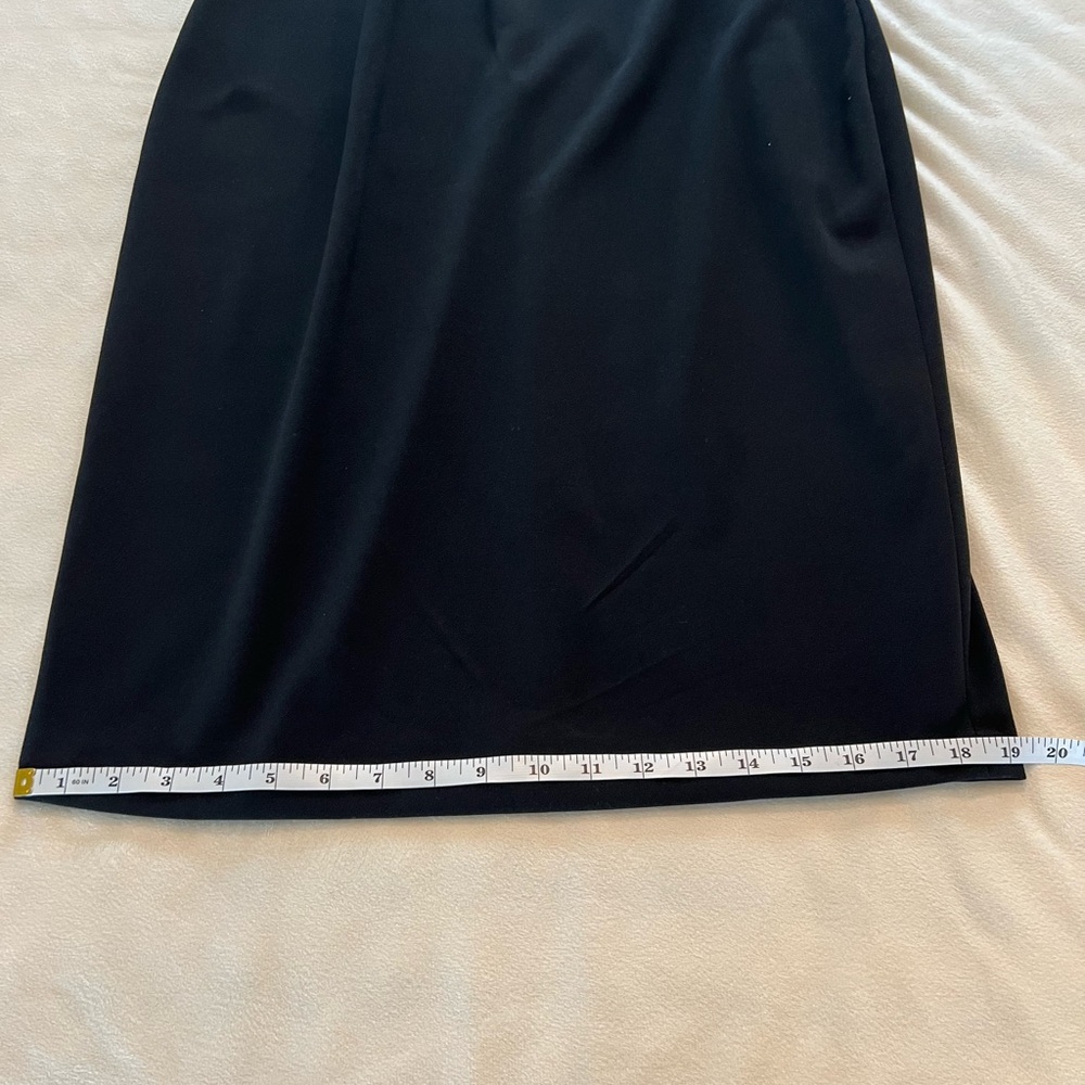 🎉Host Pick🎉Calvin Klein Black Cocktail Dress w/ 10” Slit Bell Sleeves Size 14 - Picture 11 of 16